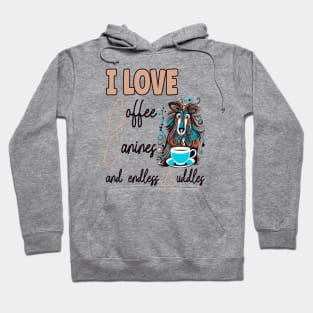 I Love Coffee Canines and Cuddles Shetland Sheepdog Owner Funny Hoodie